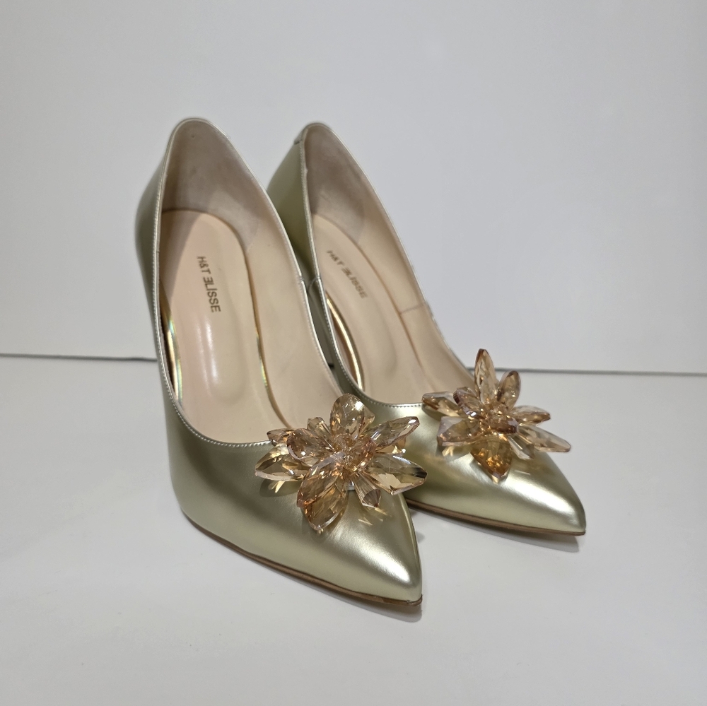 LEATHER HIGH HEEL SHOES SIZE 8